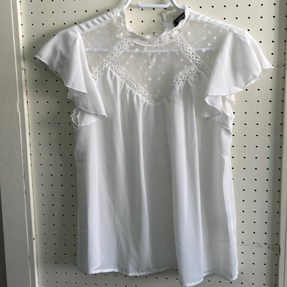 Embroidered white blouse XS